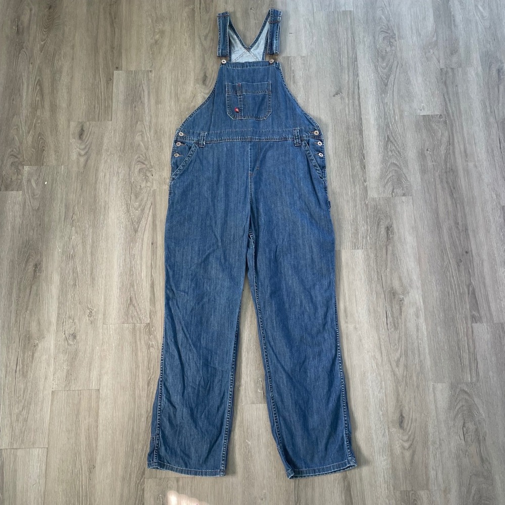 Dickies Denim Bib Overalls Mens Large Blue Good Relaxed Fit Carpenter Workwear